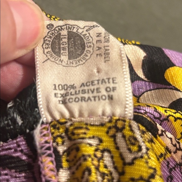 Vintage Loungewear by Danville Purple and Yellow psychedelic Floral Jumpsuit - Picture 15 of 17